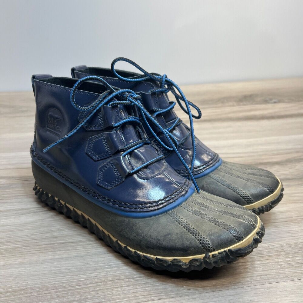 Sorel Women's Rain Boots Size 9 Blue Out N About Nocturnal  #NL2511-591 Patent‎